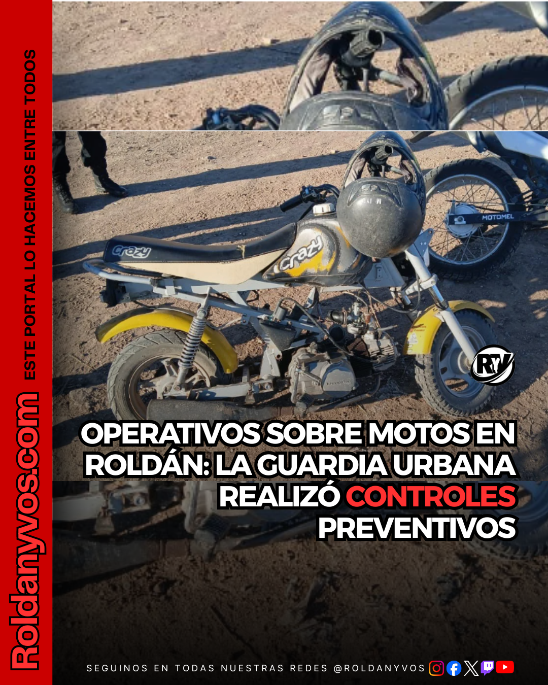 Operativos sobre motos en Roldán: controles preventivos de la Guardia Urbana